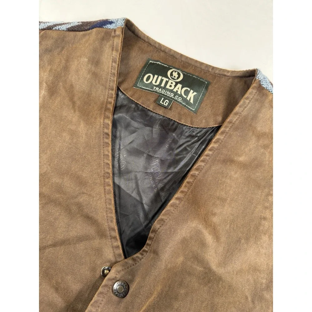 Outback‎ Trading Co Sebastian Aztec Back Snap Button Vest Cowboy Size Large New